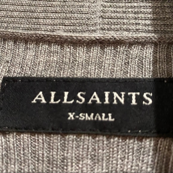 ALL SAINTS Nomo Ribbed Wool Open Front Cardigan Sweater - Picture 4 of 6